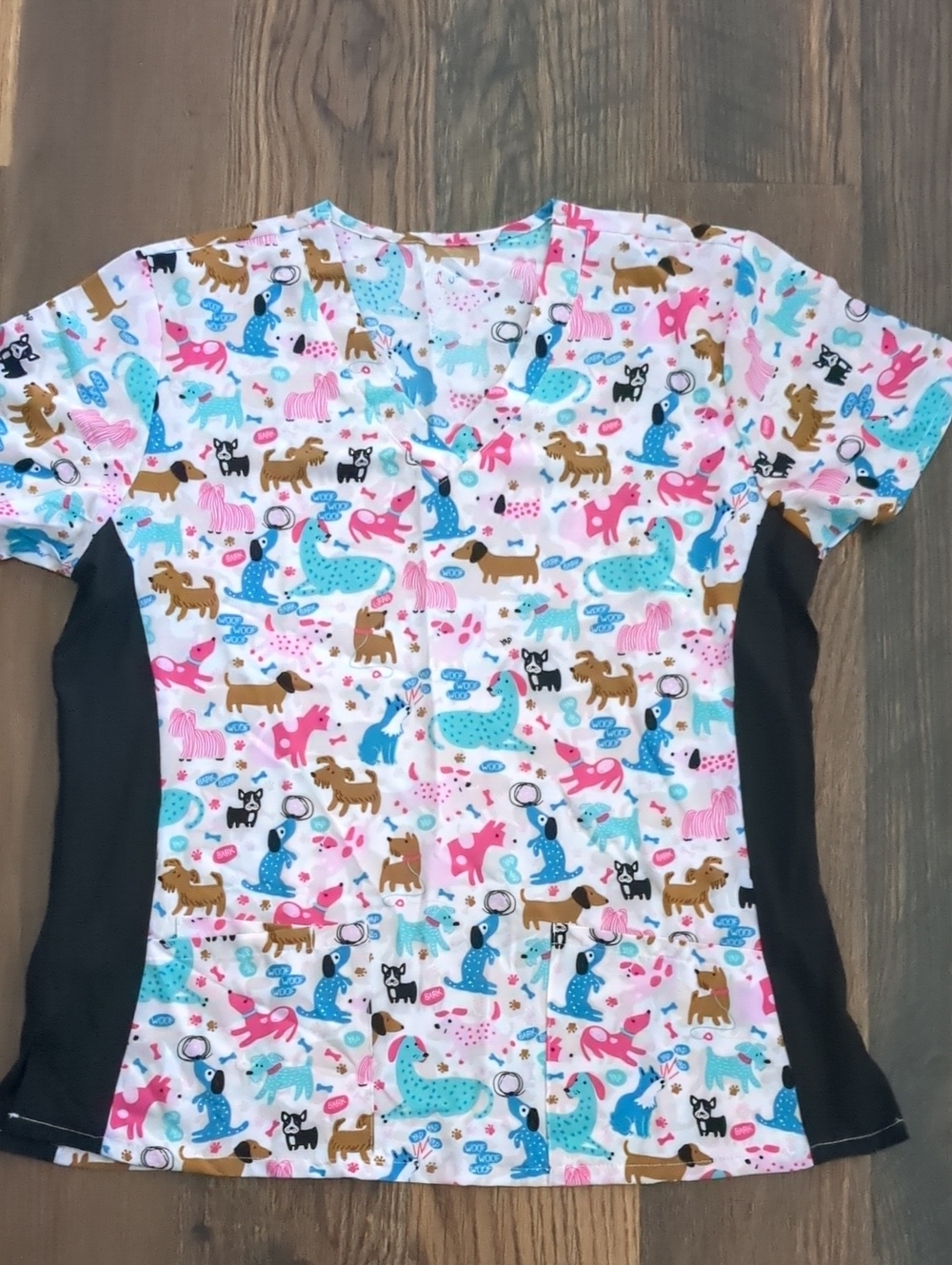 Womens Dog Pet Vet Scrub Top, Size XL